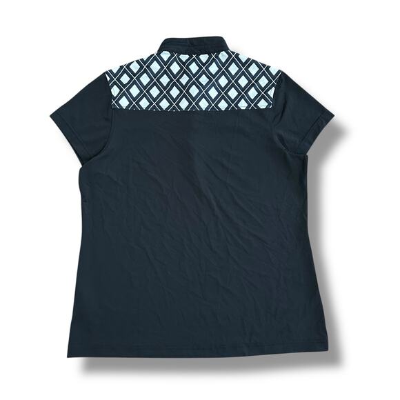 Daily Sports Golf Polo Shirt Women’s XL Black White Geometric Print Short Sleeve - Picture 5 of 11